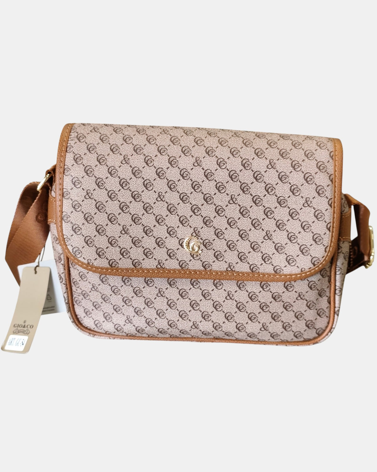 Giò & Co Milano Borsa Tracolla Donna GC-54 Modello Postina - Beige Scuro Sabbia