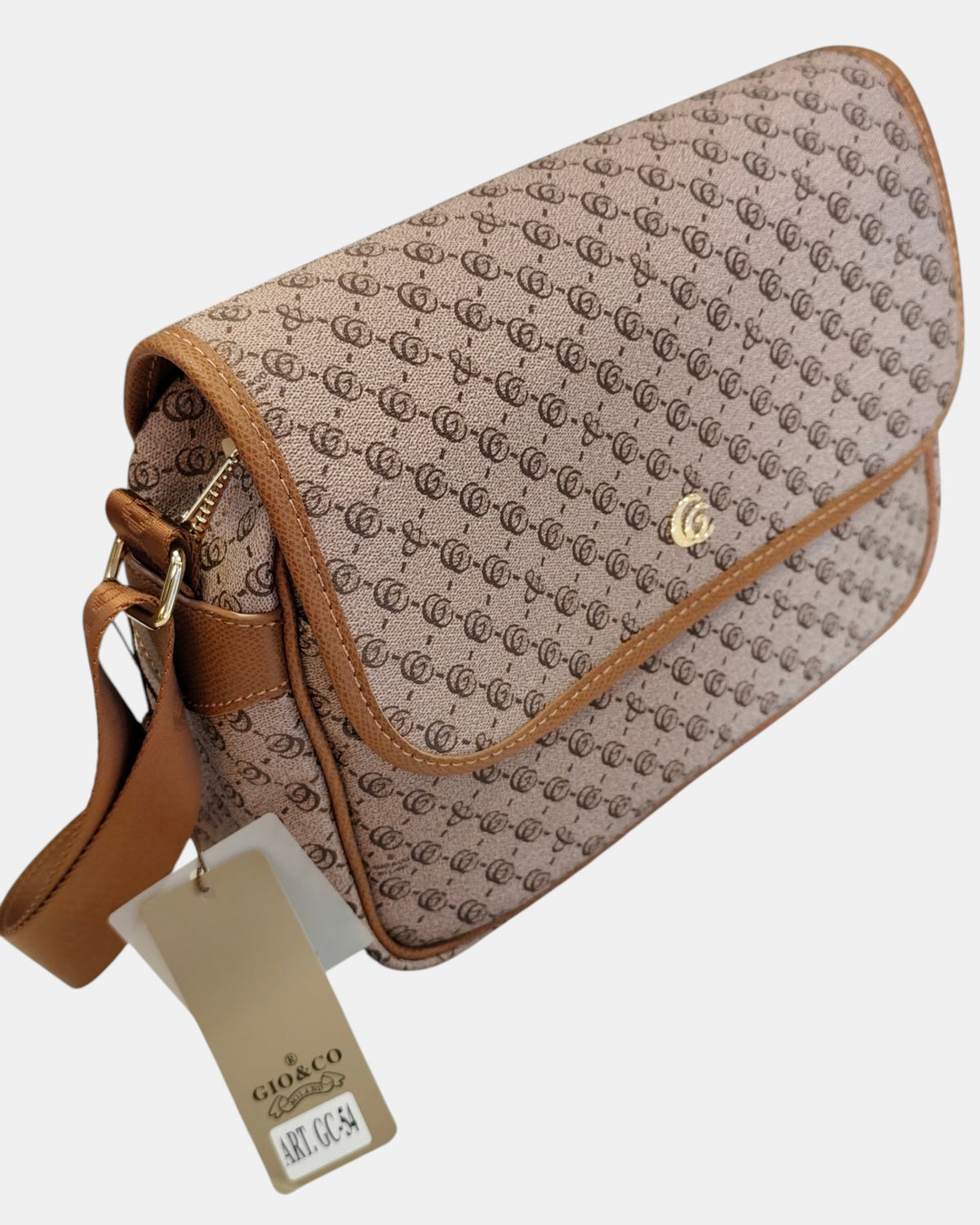 Giò & Co Milano Borsa Tracolla Donna GC-54 Modello Postina - Beige Scuro Sabbia