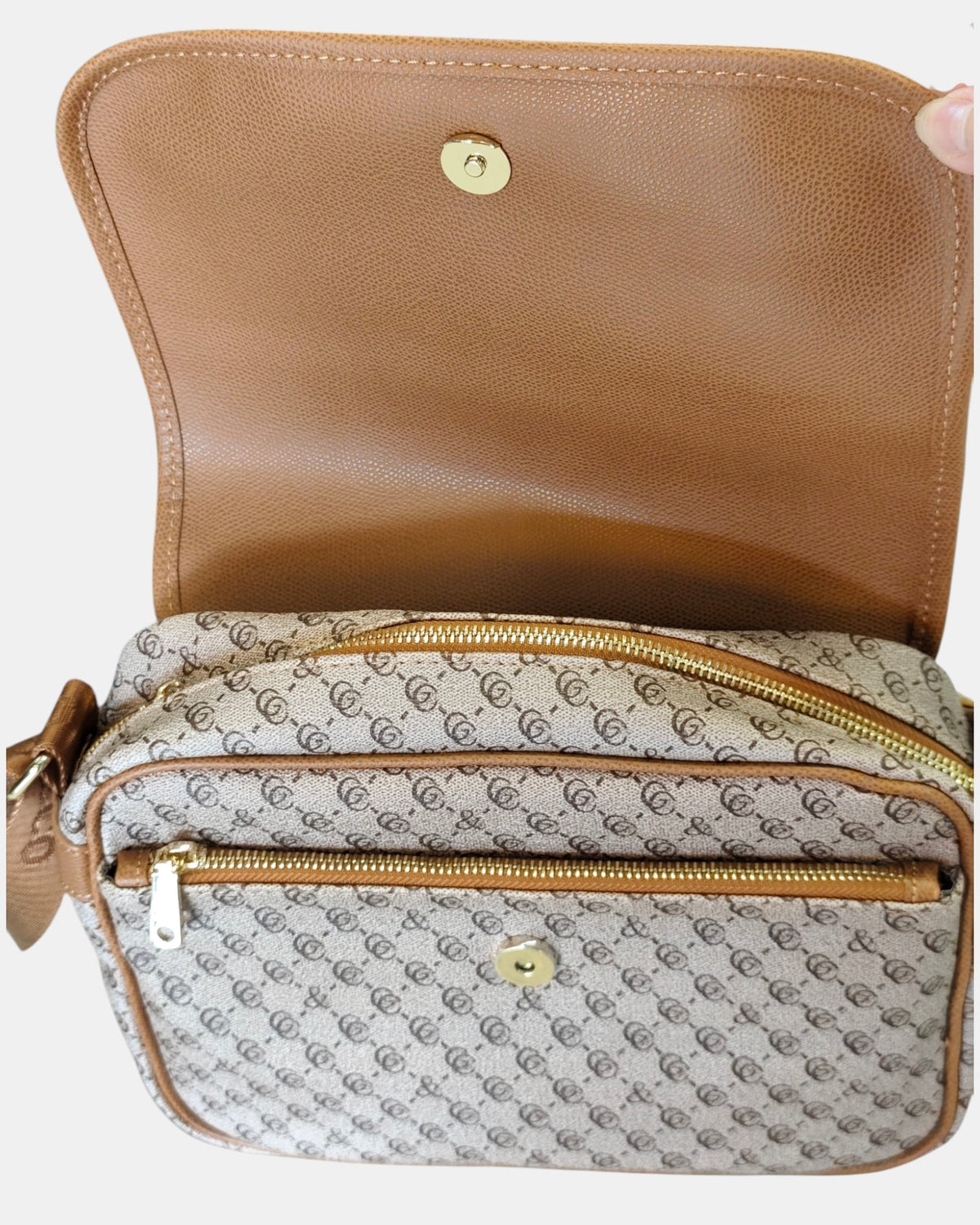 Giò & Co Milano Borsa Tracolla Donna GC-54 Modello Postina - Beige Scuro Sabbia