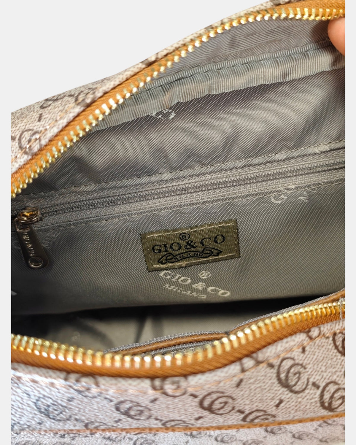 Giò & Co Milano Borsa Tracolla Donna GC-54 Modello Postina - Beige Scuro Sabbia