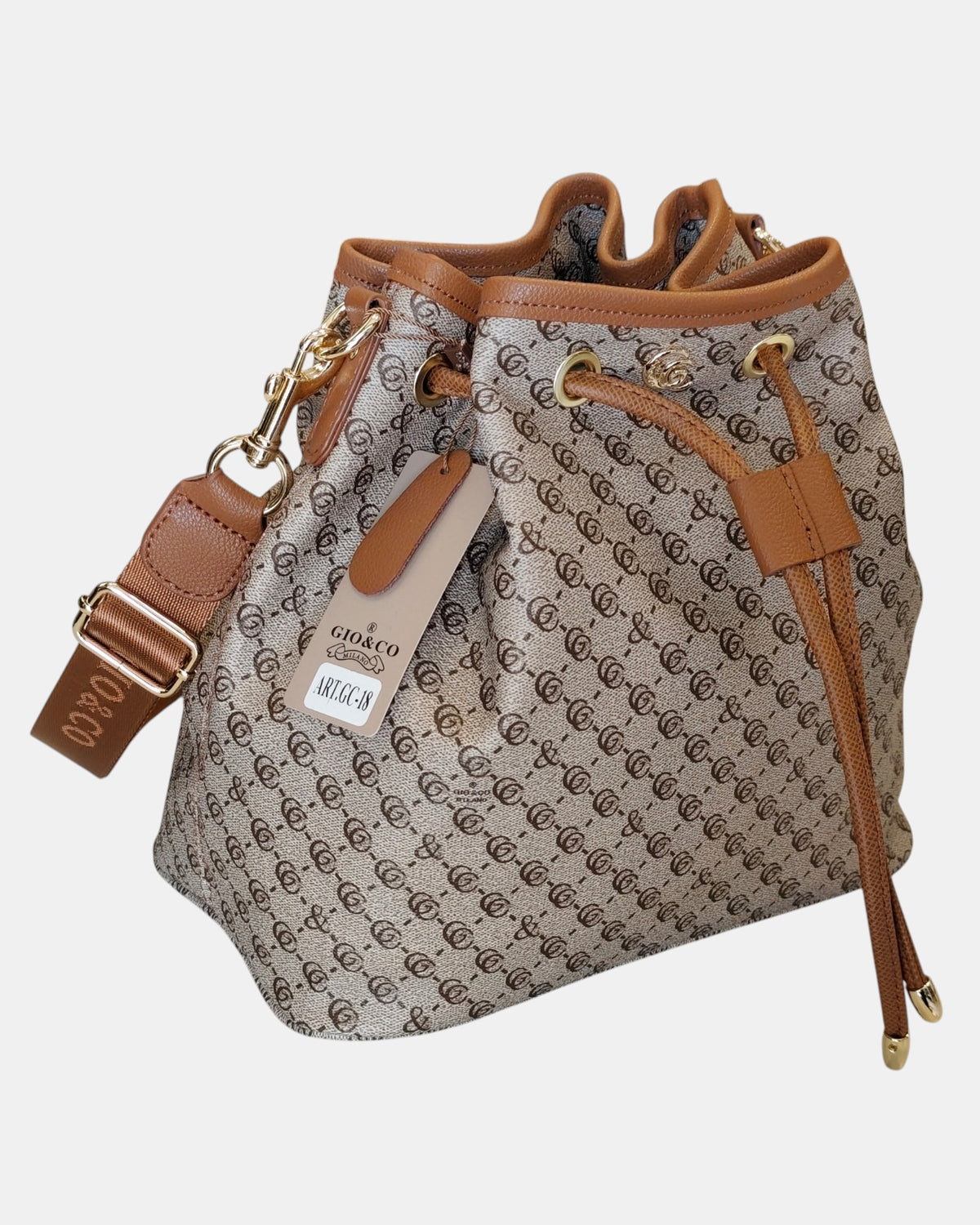 Giò & Co Milano Borsa Secchiello Donna GC-18 Sabbia Monogramma