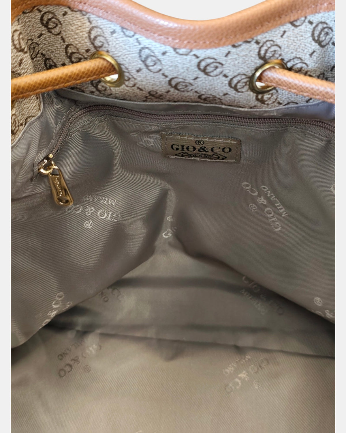 Giò & Co Milano Borsa Secchiello Donna GC-18 Sabbia Monogramma
