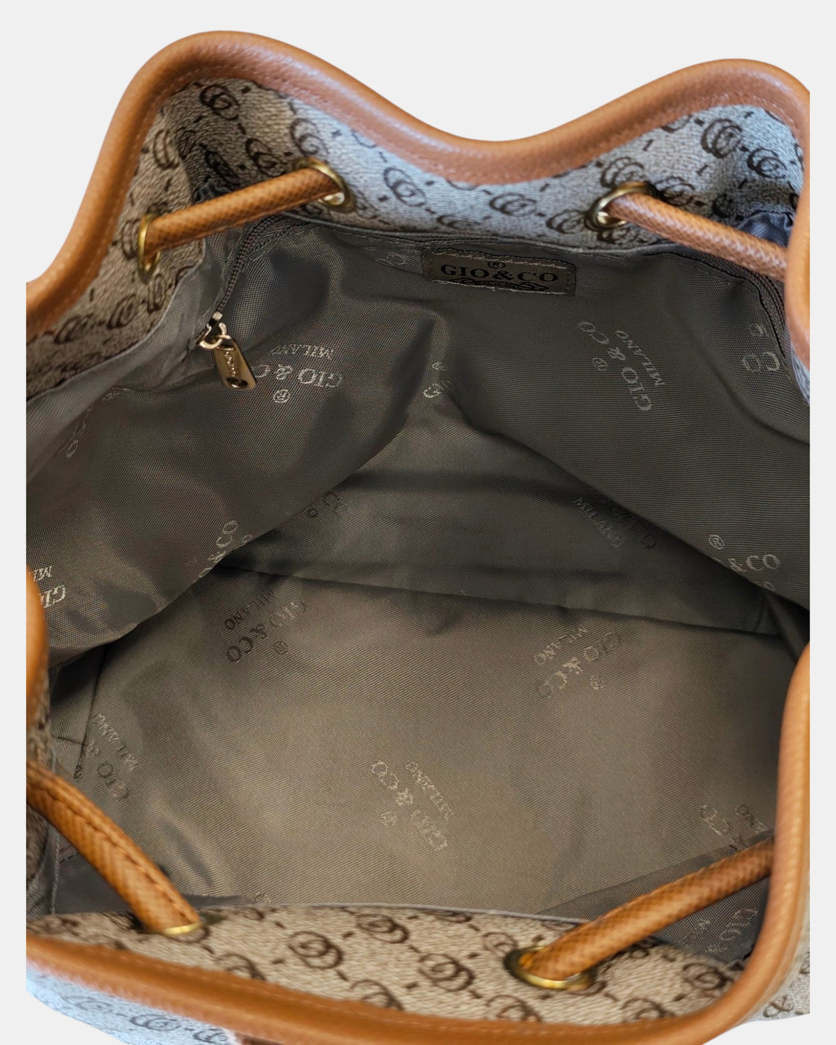 Giò & Co Milano Borsa Secchiello Donna GC-18 Sabbia Monogramma