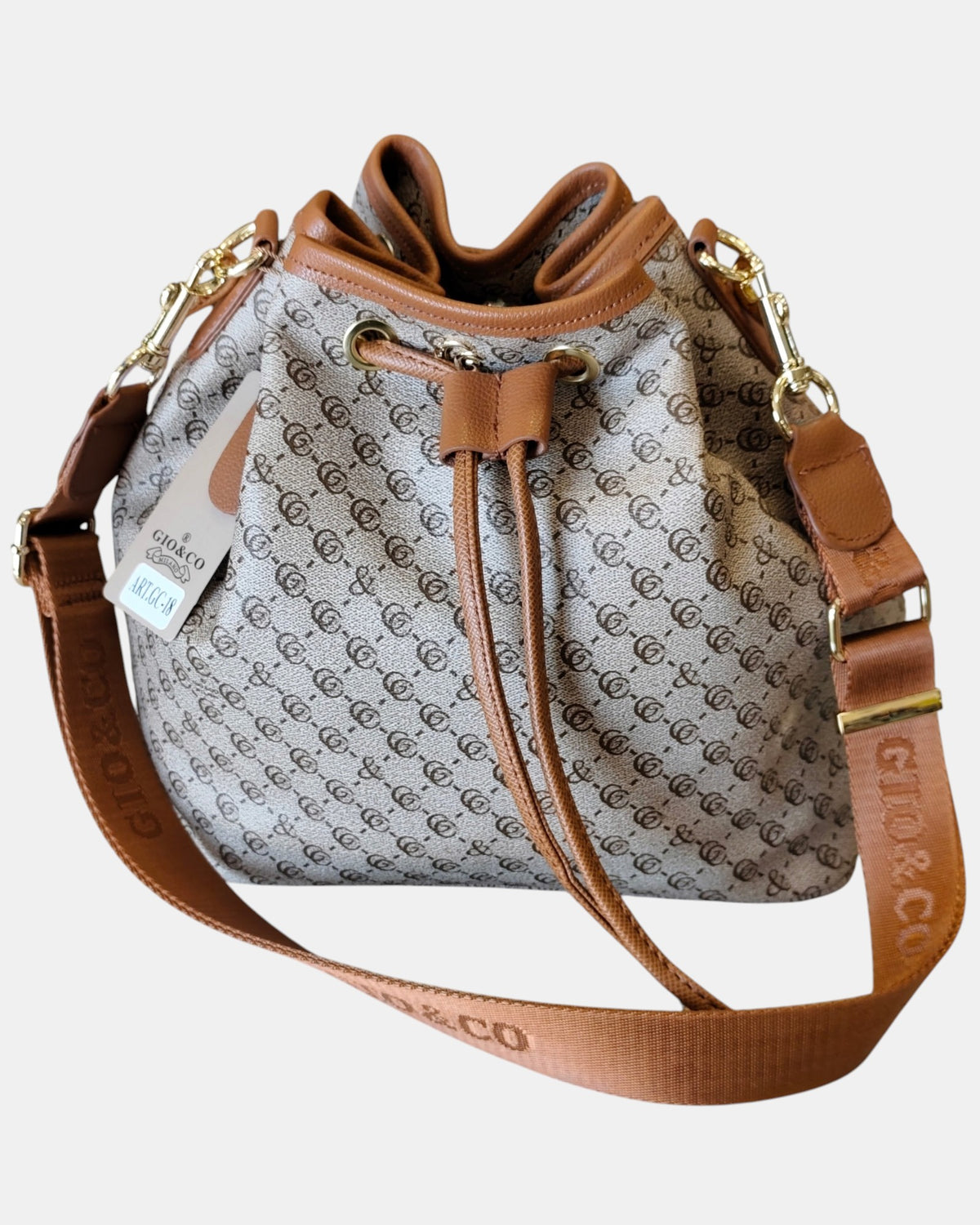 Giò & Co Milano Borsa Secchiello Donna GC-18 Sabbia Monogramma