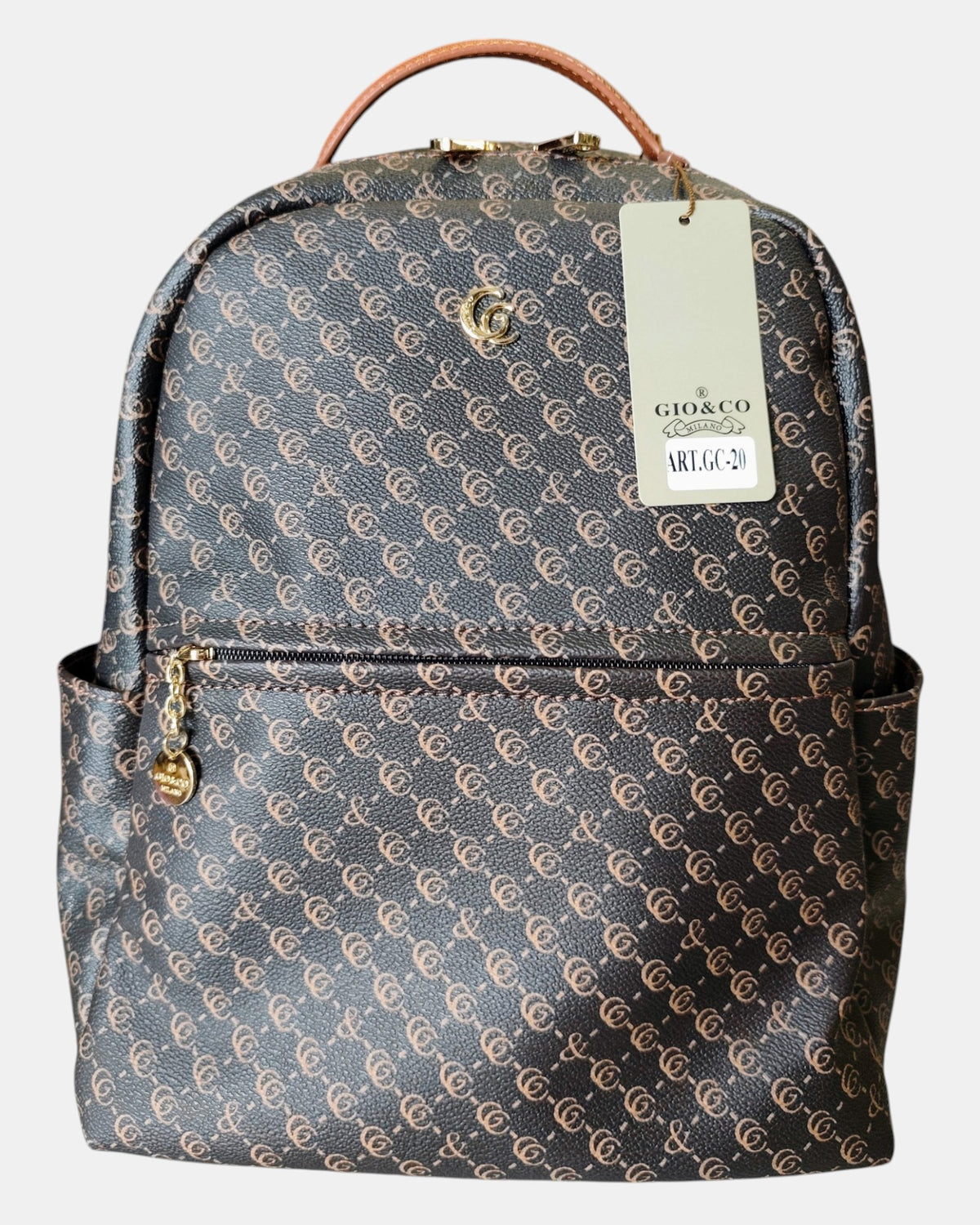 Giò & Co Milano Zaino GC-20 con Monogramma e Doppia Zip