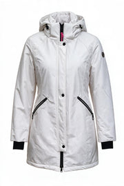 Il Granchio Parka Donna Imbottito con Cappuccio Bianco Idrorepellente