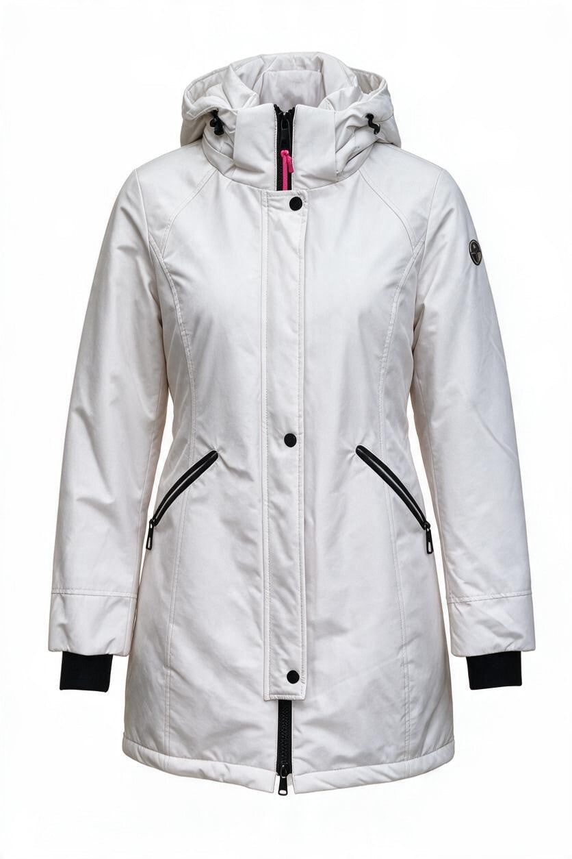 Il Granchio Parka Donna Imbottito con Cappuccio Bianco Idrorepellente