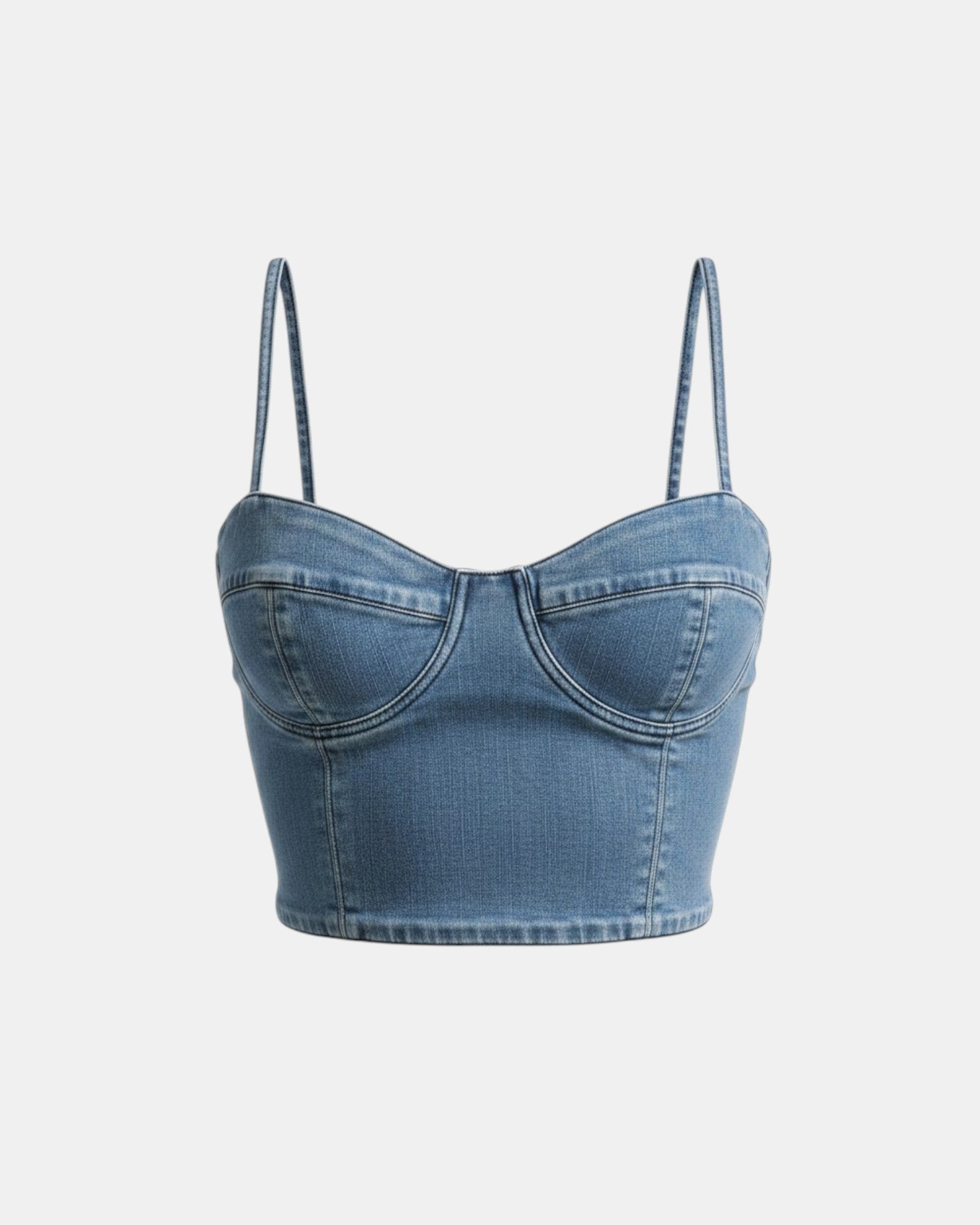 Twinset Top Cropped donna denim strech