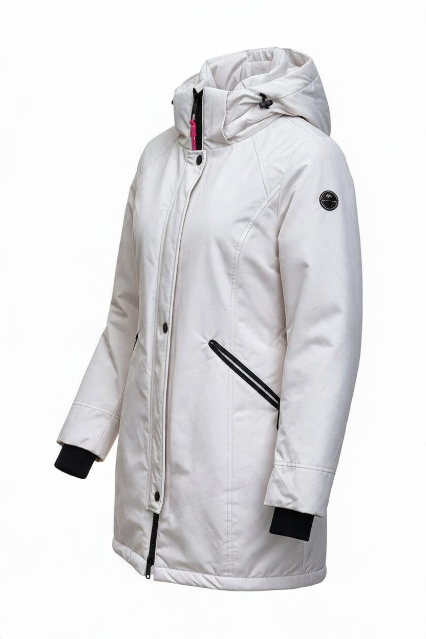 Il Granchio Parka Donna Imbottito con Cappuccio Bianco Idrorepellente