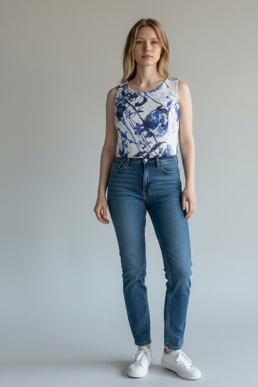 Eris top Crop donna full paillettes made in italy