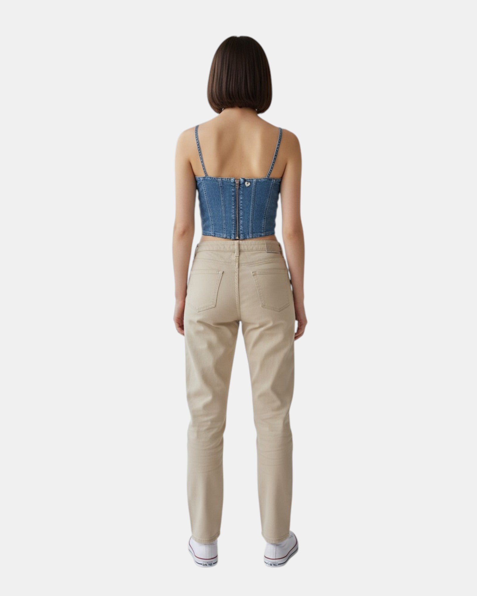 Twinset Top Cropped donna denim strech