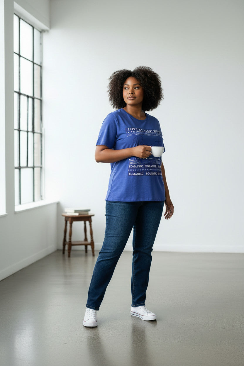 Lara Riva T-Shirt donna comfort fit 100% Cotone art. 1119 C