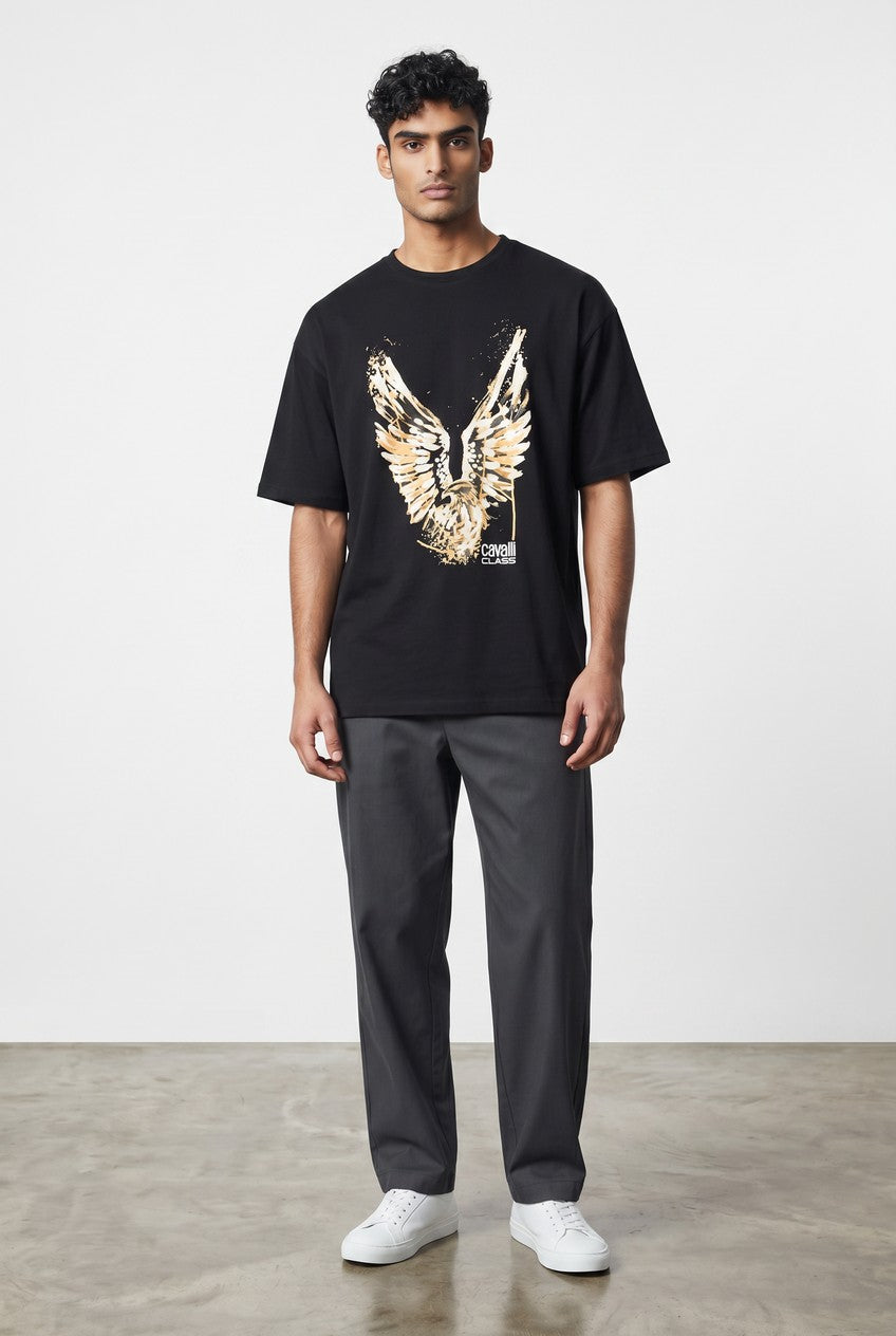 Cavalli Class T-Shirt Uomo modello Eagle cotone 100%