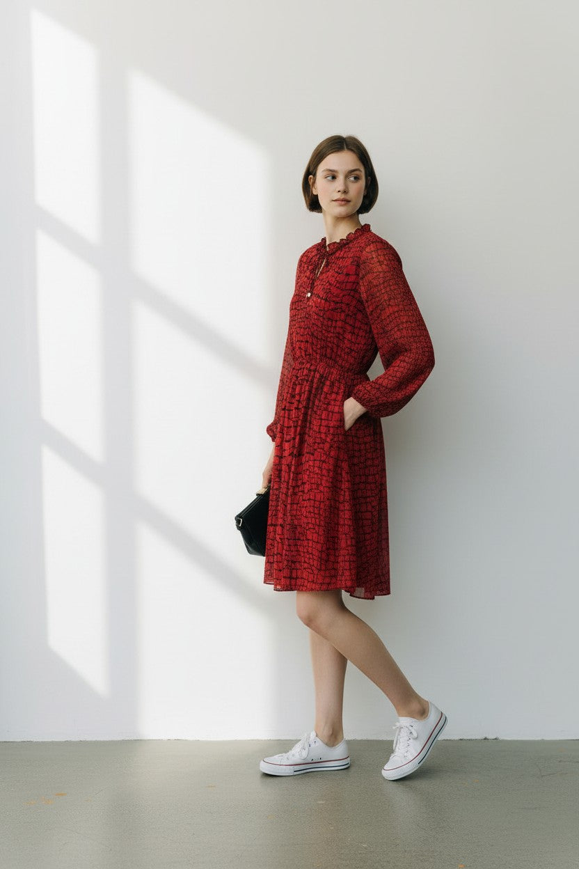 Calvin Klein abito donna Midi fantasia astratta
