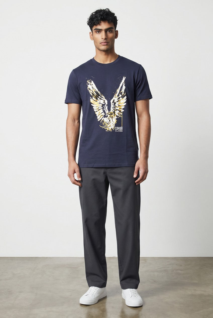 Cavalli Class T-Shirt Uomo modello Eagle cotone 100%