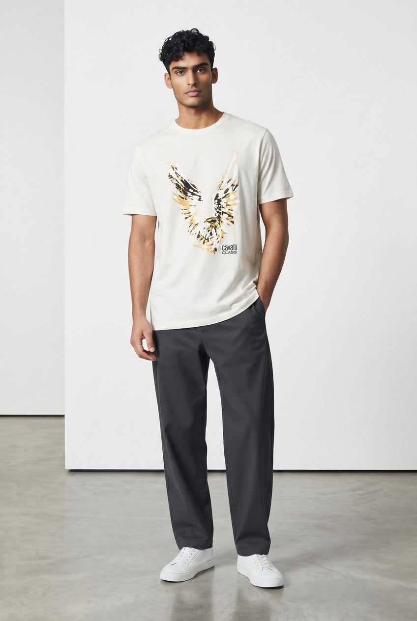 Cavalli Class T-Shirt Uomo modello Eagle cotone 100%