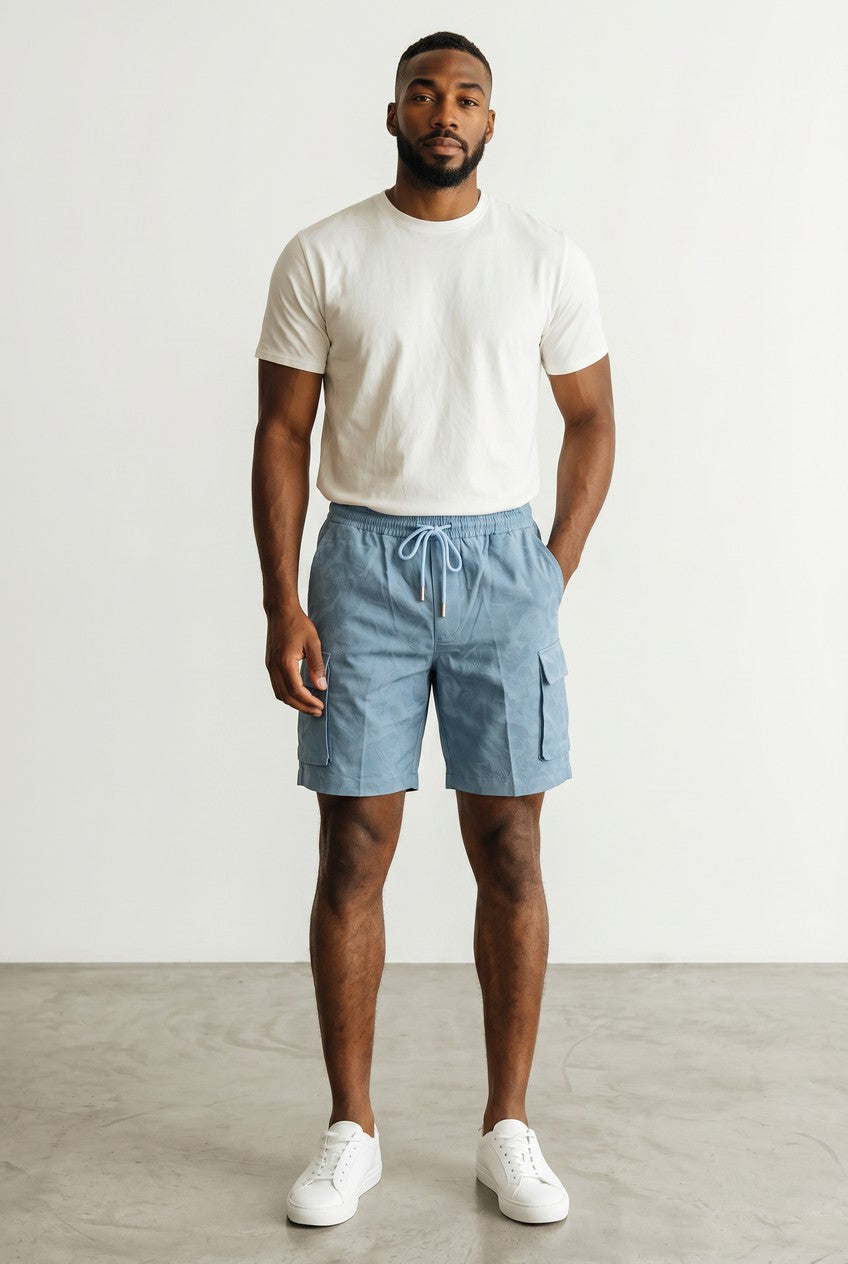 Damiano bermuda uomo cargo damascati 100% cotone
