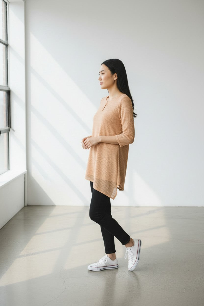 Calvin Klein blusa donna asimmetrica con texture