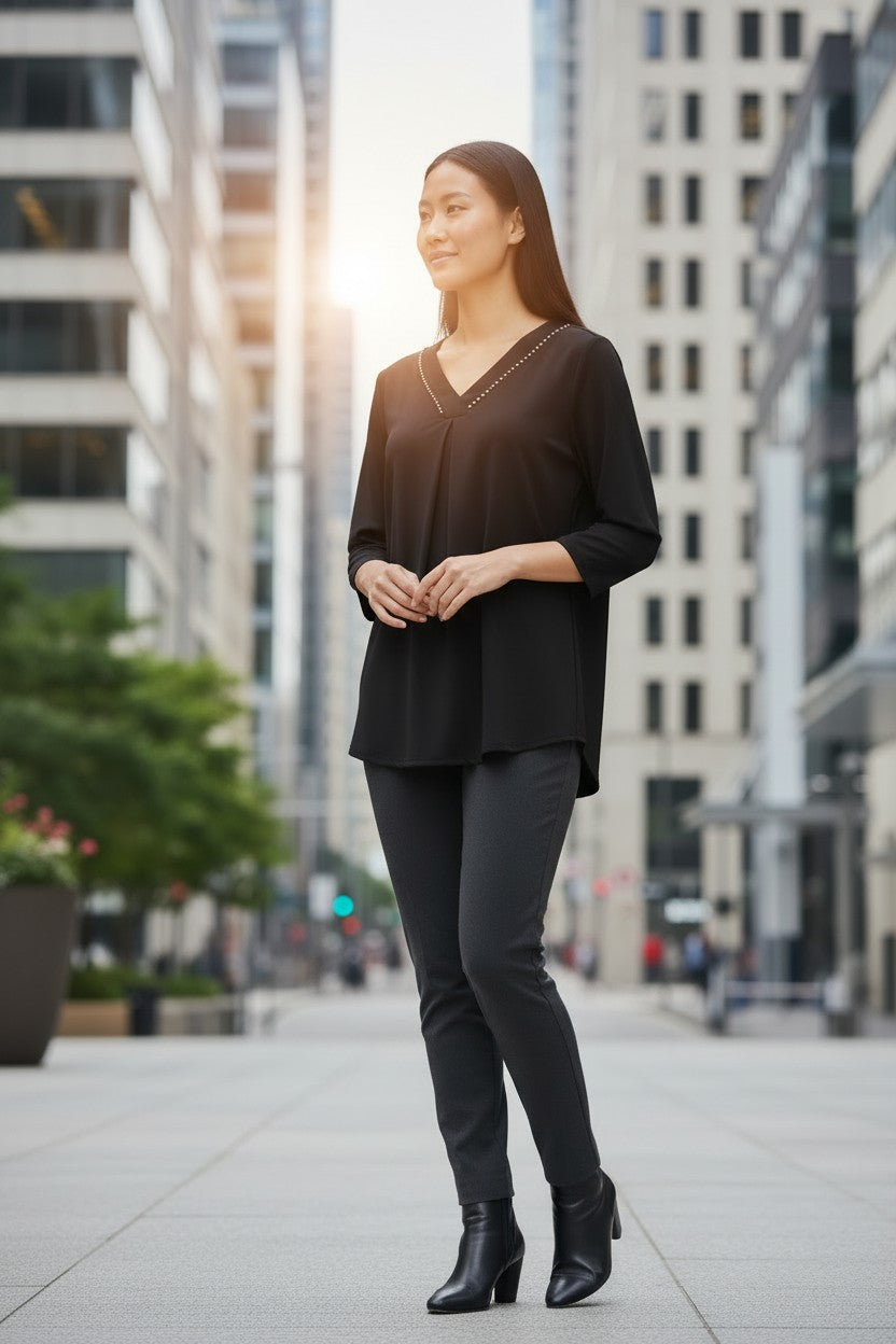 Calvin Klein blusa donna con micro borchie col. nero