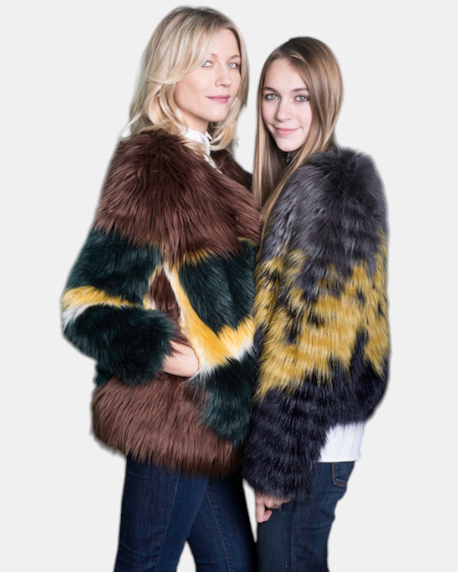 Oui Odile Pelliccia Ecologica Donna Degradé Multicolor Eco Elegante