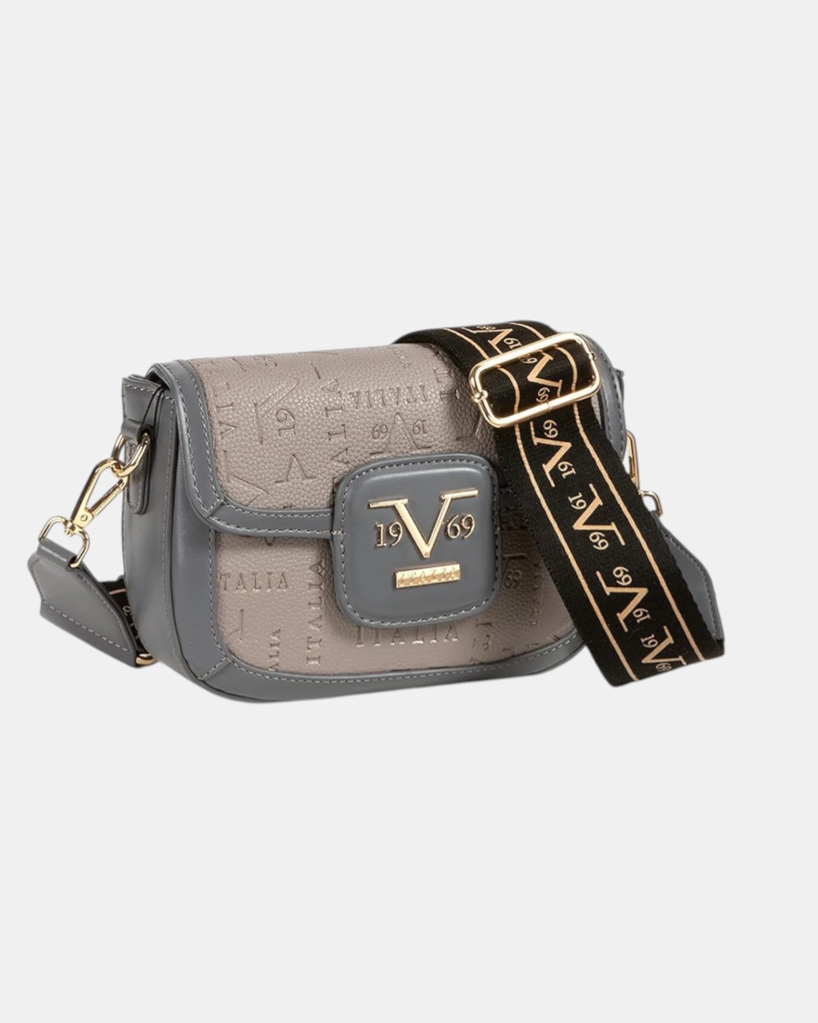 19V69 Italia by Versace Borsa a Tracolla Donna Modello Camilla Bicolore Grigio Taupe