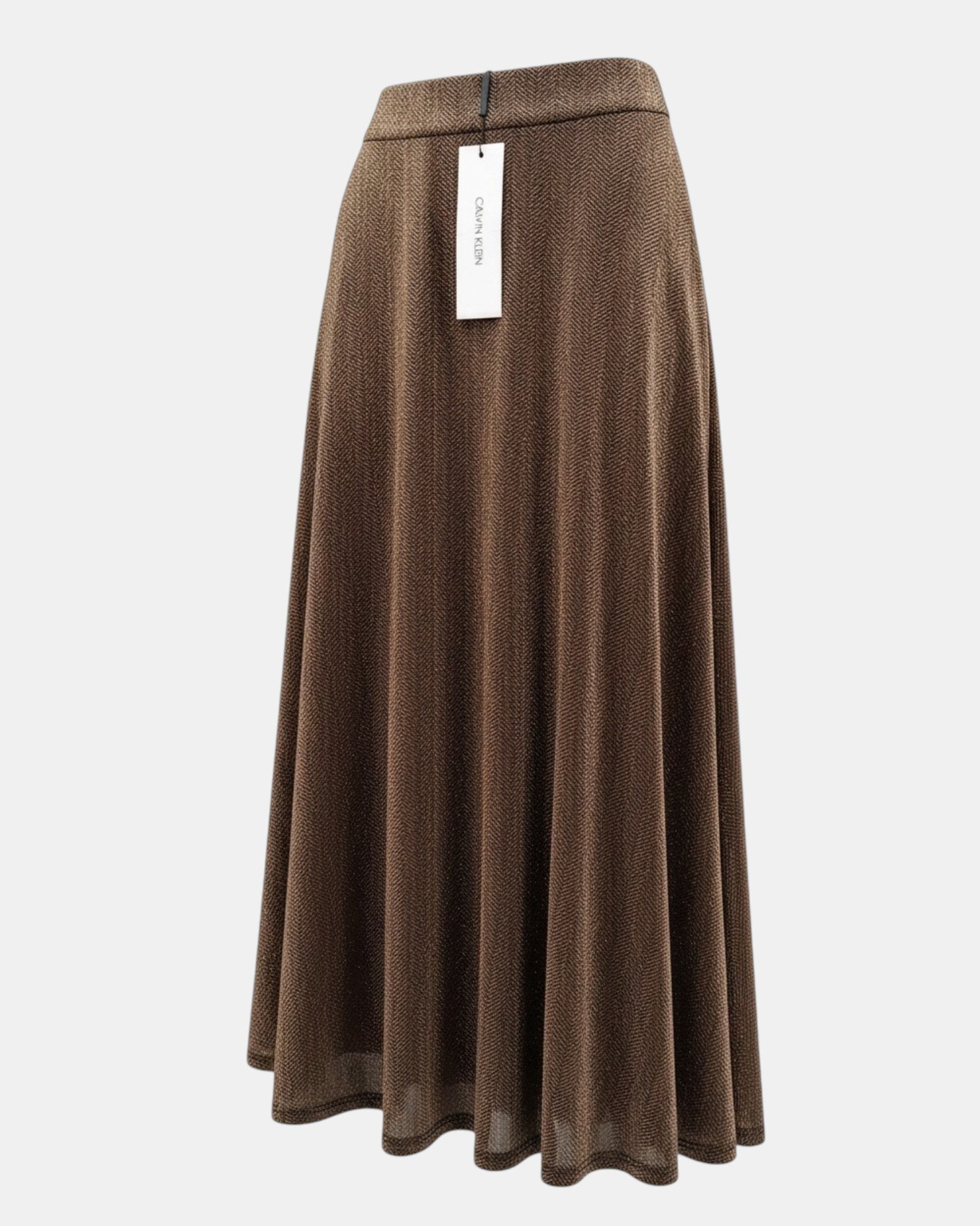 Calvin Klein gonna midi lurex bronzo