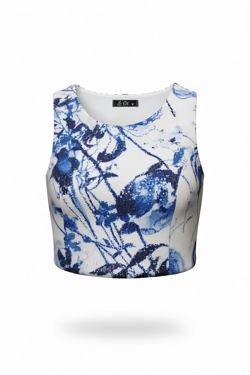 Eris top Crop donna full paillettes made in italy