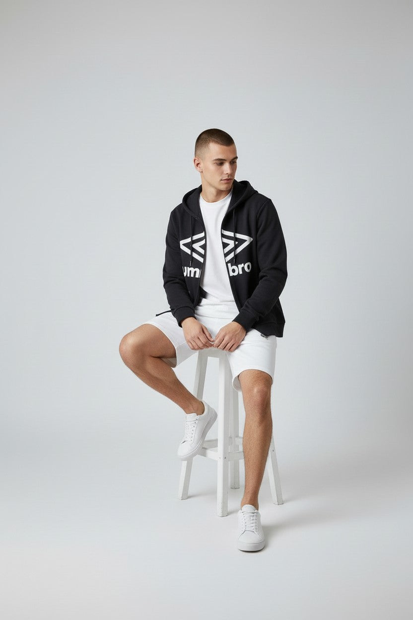Umbro Felpa Uomo con Cappuccio Zip Intera Modello Hoodie FZ Jacket