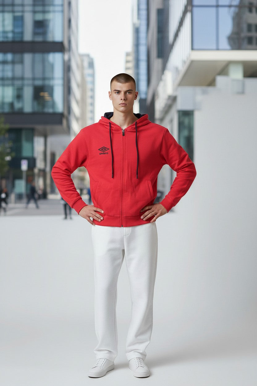 Umbro Felpa Uomo con Cappuccio Full Zip Modello Hoodie FZ Jacket