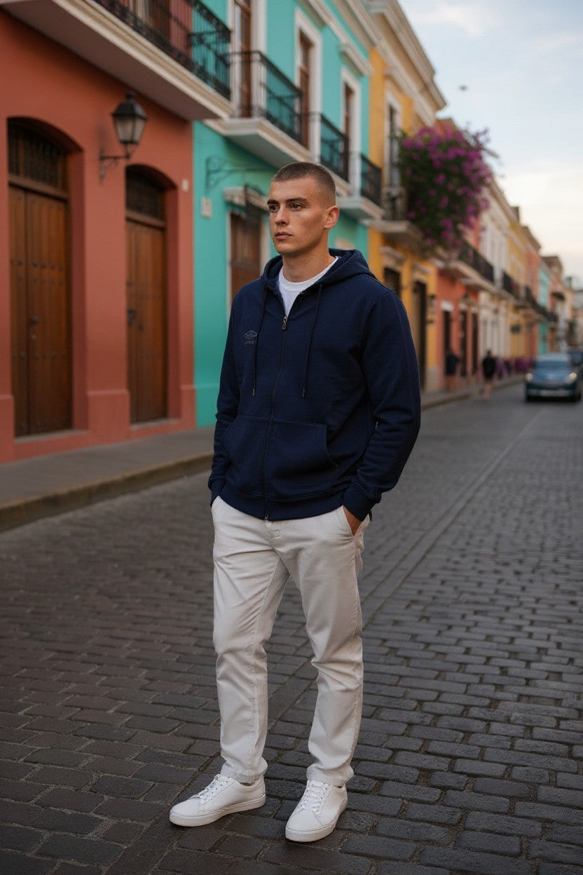 Umbro Felpa Uomo con Cappuccio Full Zip Modello Hoodie FZ Jacket