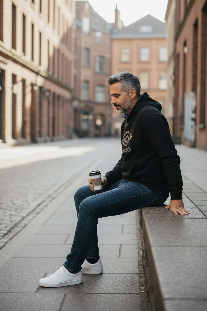 Umbro Felpa Uomo con Cappuccio Modello Hoodie col. nero