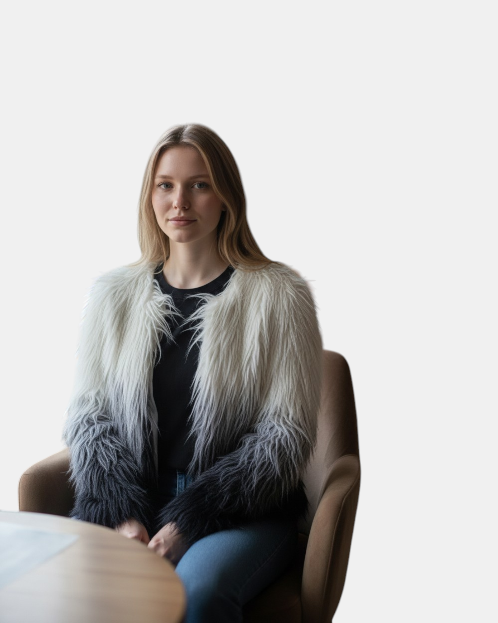 Oui Odile Pelliccia Ecologica Donna Degradé Multicolor Eco Elegante