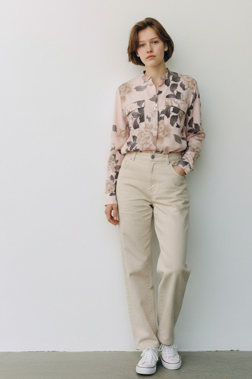 Calvin Klein camicia donna floreale stampa blush foral