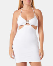 Pinko mini abito cut out art. attesa col. bianco