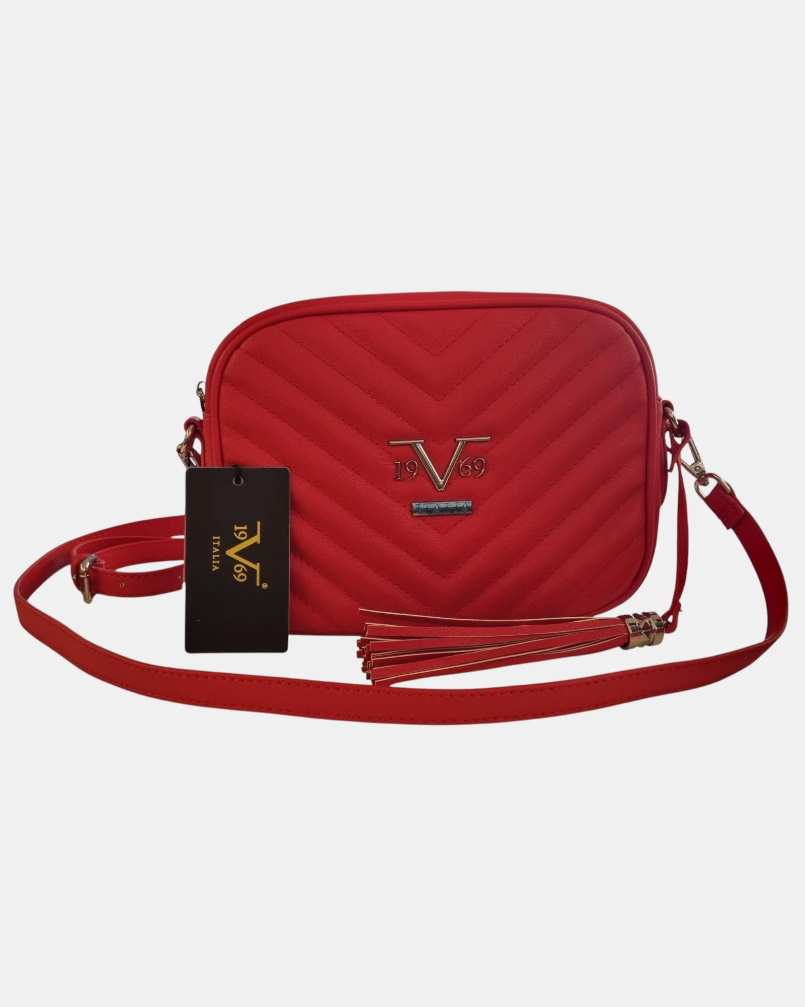 19V69 Italia by Versace Borsa a Tracolla Donna Modello Luna Blanch Rossa Trapuntata