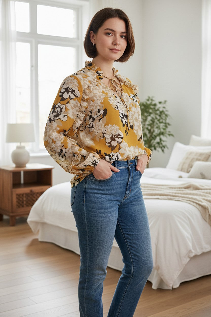 Calvin Klein blusa donna stampa floreale macro