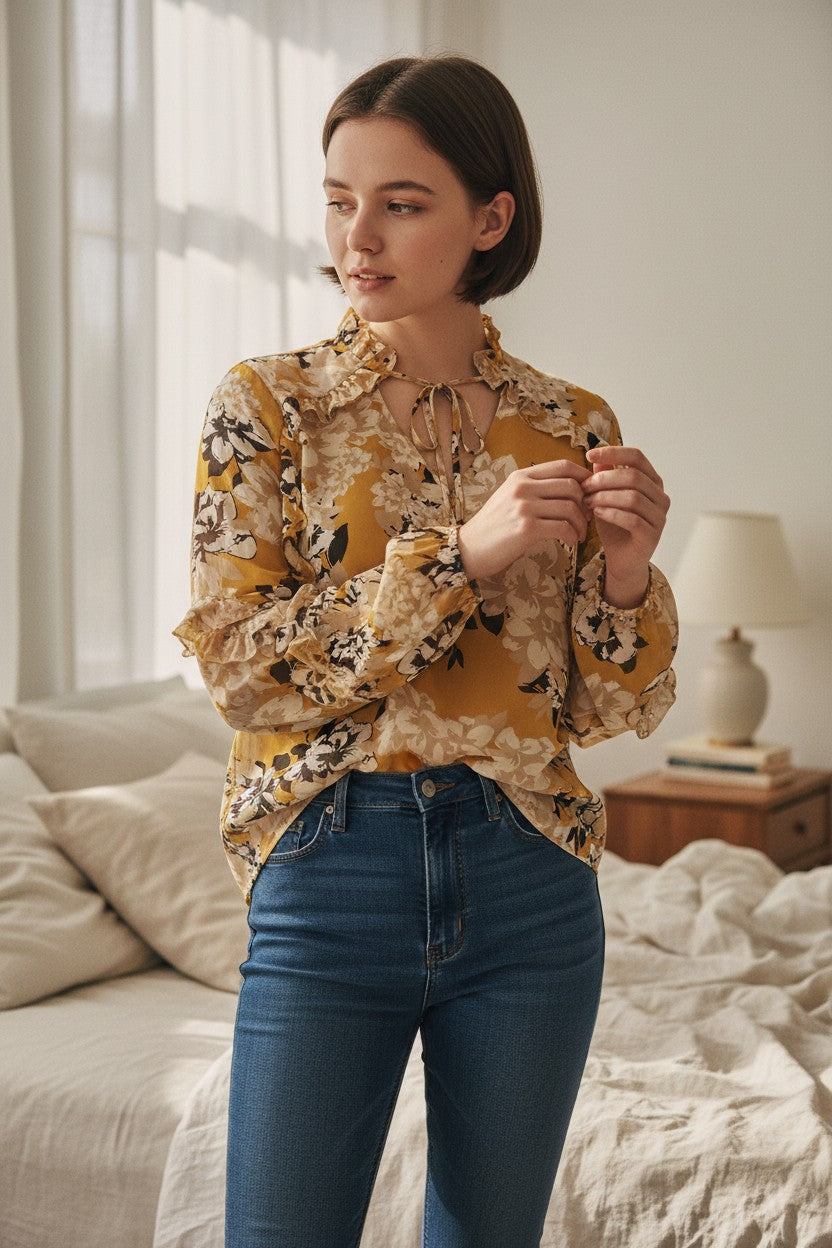 Calvin Klein blusa donna stampa floreale macro